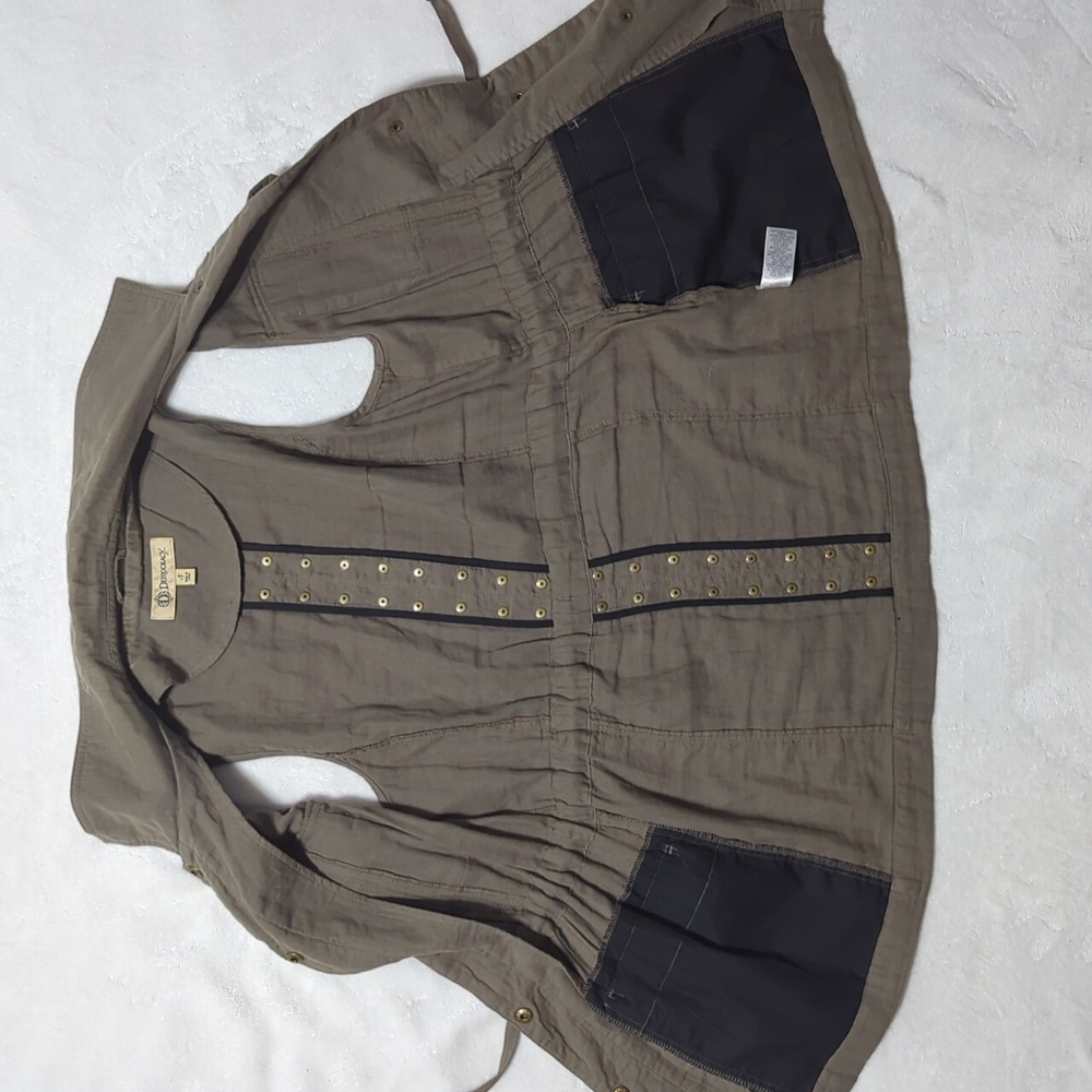 Democracy Olive Green Cargo Utility Multi Pocket Safari Vest Small - Picture 7 of 8